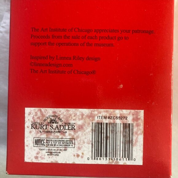 Vintage Kurt Adler Linnea Riley Glass Cat as Reindeer Ornament Art Inst Chicago - Picture 4 of 13